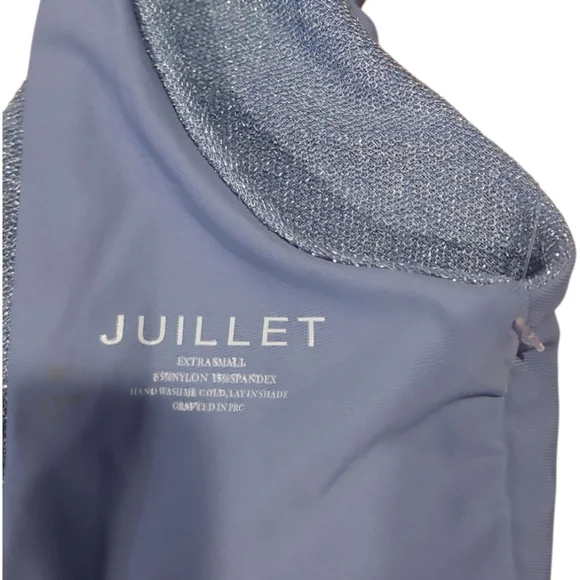 Free People × Juillet Olivia Plunging Neckline One-Piece Metallic Swimsuit Sz XS - Picture 11 of 11